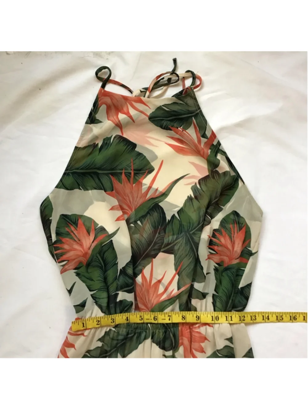 Show Me Your Mumu Women Elegant Fun Maxi Dress L White Green Tropical Print - Picture 12 of 14